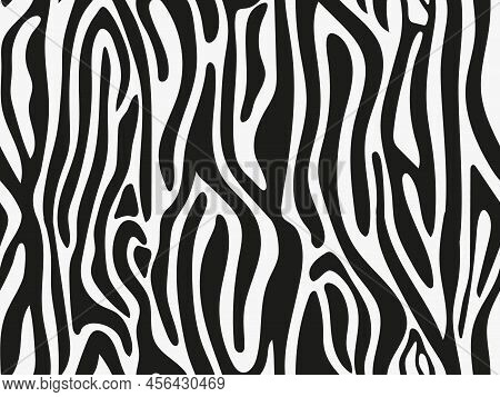 Zebra Stripes Seamless Pattern. Stock Texture Of The Animal. Fashion Design, Print On Fabric Wallpap