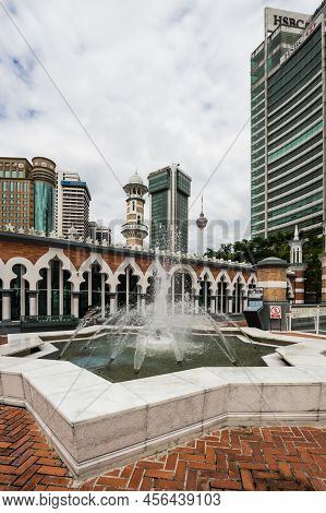 Kuala Lumpur, Malaysia - 01 February, 2020: Jamek Mosque, Officially Sultan Abdul Samad Jamek Mosque