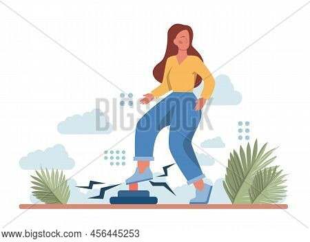 Consequences Concept. Character Making Action And Dealing