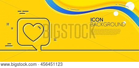 Heart Line Icon. Abstract Yellow Background. Favorite Like Sign. Positive Feedback Symbol. Minimal H