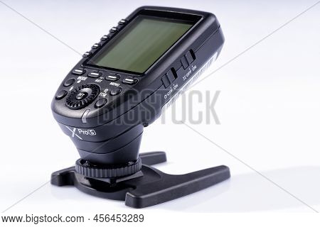 Detail Of The Ttl Wireless Flash Trigger Godox Xpro-s Isolated On White. Photograph Taken On June 14