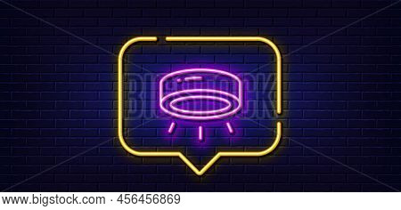 Neon Light Speech Bubble. Led Lamp Line Icon. Spotlight Light Sign. Interior Illuminate Symbol. Neon