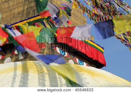 UNESCO World Heritage boudhanath tempel i kathmandu, Nepal
