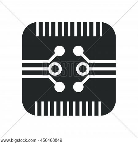 Cpu Chip Technology Vector Digital Electronic. Computer Processor Illustration Board Icon And Commun