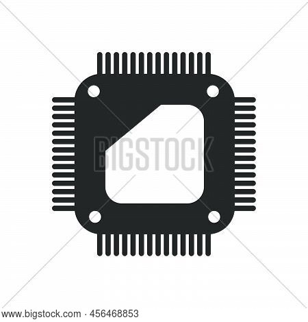 Cpu Chip Technology Vector Digital Electronic. Computer Processor Illustration Board Icon And Commun