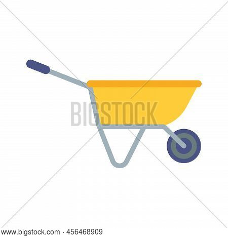 Wheelbarrow Vector Illustration Icon Tool. Gardening Equipment Wheel And Agriculture Cart. Garden Fa