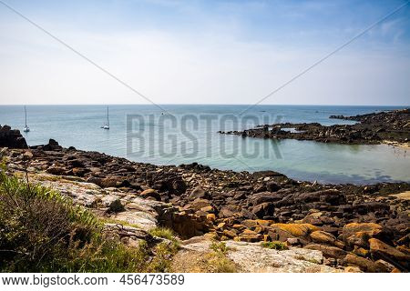 Chausey Island Coast And Cliffs Landscape In Brittany, France