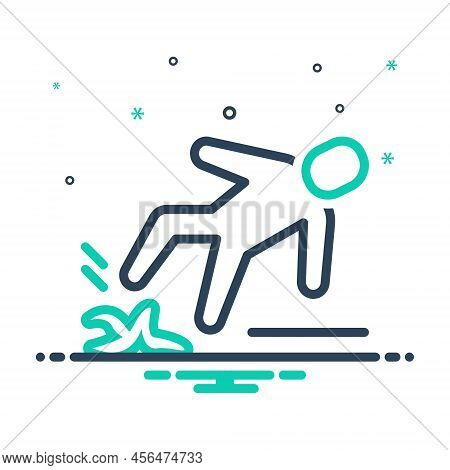 Mix Icon For Slip Accident Banana-peel Mistake Topple Fall-down Fall-in Fail Accident Slippery Hazar