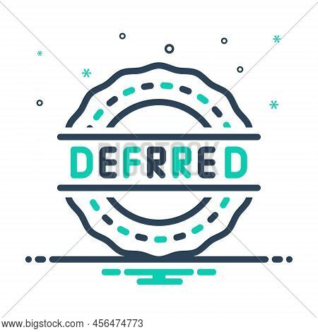 Mix Icon For Deferred Postpone Delay Adjourn Stamp Cancel Finished Banner Cancellation