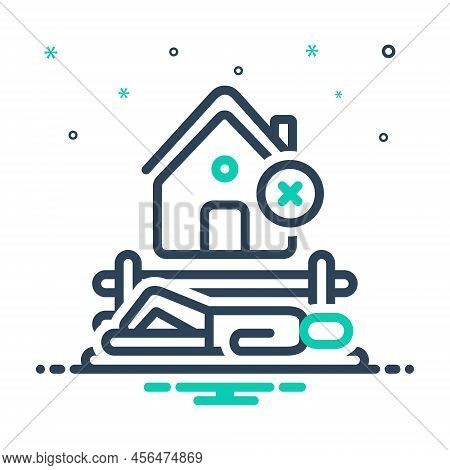 Mix Icon For Homeless Unsheltered Itinerant Refugee Vagrant Abandoned Shelter Poor Bench Poverty
