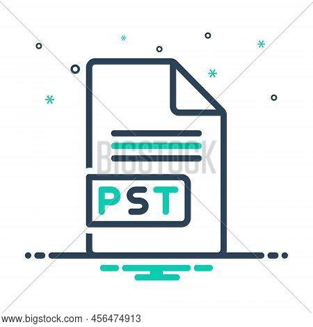 Mix Icon For Pst File Document Folder Letter File-type Format Application Extension