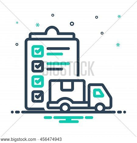 Mix Icon For Dispatch Delivery Fast Shipment Express Cargo Vehicel Transport Distribution Goods Parc