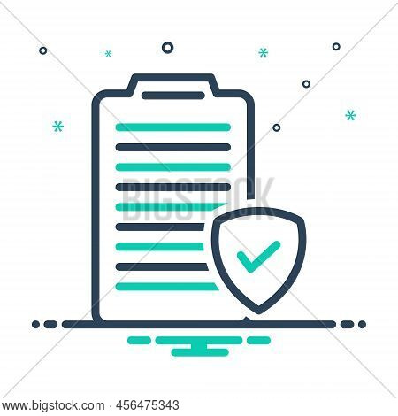 Mix Icon For Policies Insurance Guideline Regulation Document Agreement Checkmark Indemnification Cl