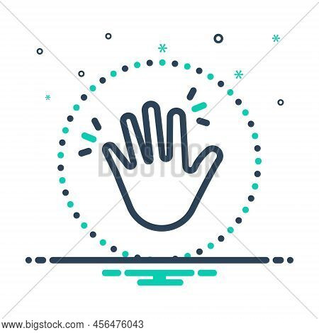 Mix Icon For Bye Hand Waving Hey Hi Waving Hello Goodbye Palm Gesture Friendly