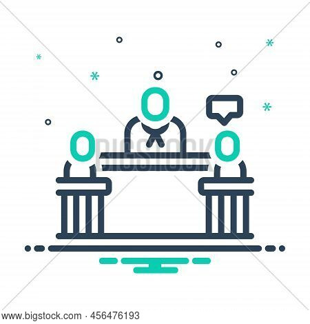 Mix Icon For Witnesses Testimony Evidence Attestation Justice Court Law Government Judge Courthouse