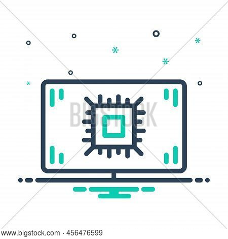 Mix Icon For Bios Chip Microchip Digital Memory Technology Electronic Cpu Electrical Microprocessor
