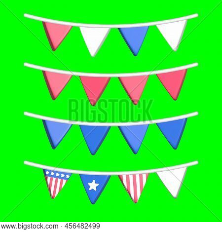 American Flag In A Triangle And Star In Celebration Of American Independence Day Or Memorial  Virtua