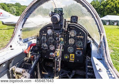 The Cockpit Of Polish Jet Trainer Pzl Ts-11 Iskra Also Called Spark. Ketrzyn, Poland, 11 June 2022