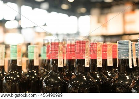 Lviv, Ukraine - February 20, 2022 : Bad Boy Store, Selection Of Bottles With Alcohol At Liquor Store