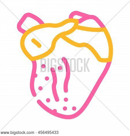 Broiler Chicken Heart Color Icon Vector. Broiler Chicken Heart Sign. Isolated Symbol Illustration