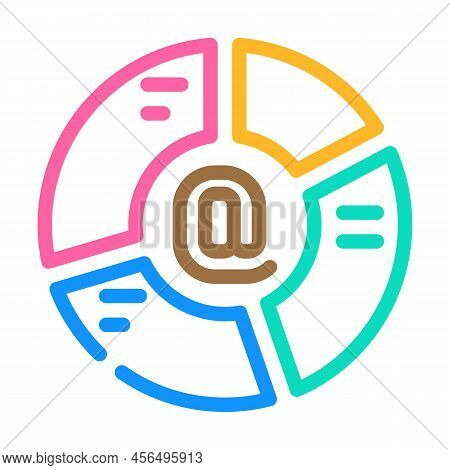 Email List Segmentation Color Icon Vector. Email List Segmentation Sign. Isolated Symbol Illustratio