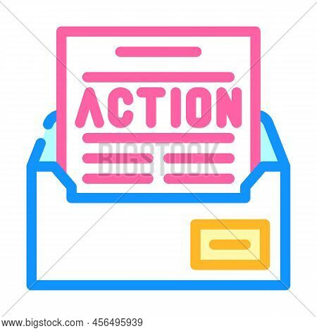 Email Message Engagement Color Icon Vector. Email Message Engagement Sign. Isolated Symbol Illustrat