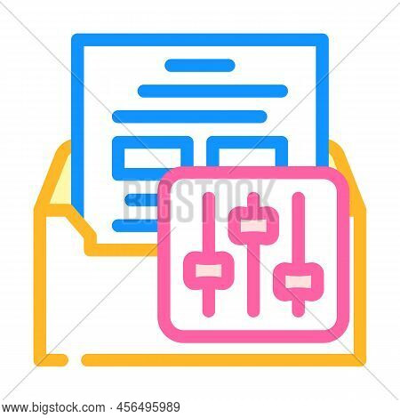 Fully Managed Email Marketing Color Icon Vector. Fully Managed Email Marketing Sign. Isolated Symbol