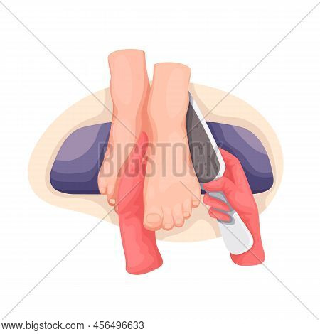 Pedicure Master Using Pumice Stone For Heel Treatment