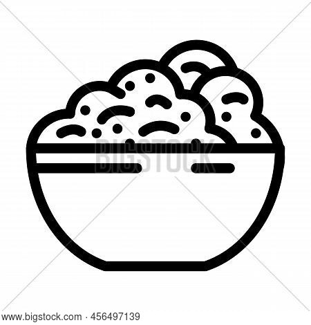 Ground Meat Line Icon Vector. Ground Meat Sign. Isolated Contour Symbol Black Illustration