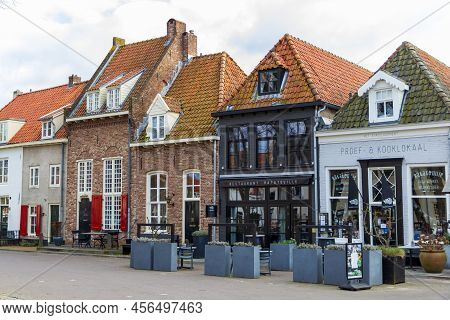 Harderwijk, The Netherlands - Mar 6,2021: In The Historic Center Of Harderwijk Is The Famous Restaur