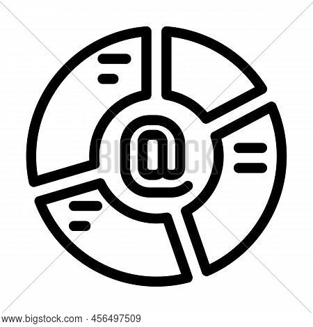 Email List Segmentation Line Icon Vector. Email List Segmentation Sign. Isolated Contour Symbol Blac