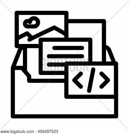 Custom Email Template Design Line Icon Vector. Custom Email Template Design Sign. Isolated Contour S
