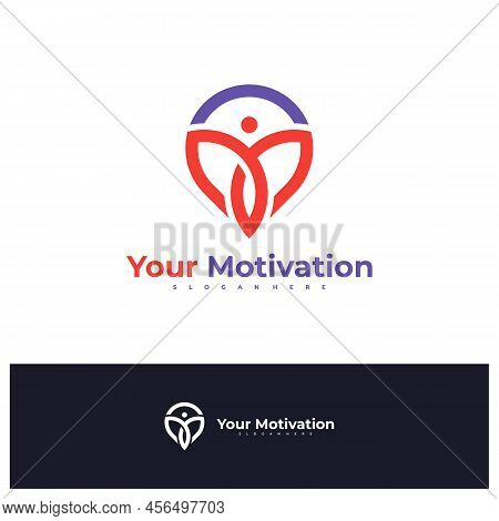 Point People Logo Design Vector Template, Initial M With People Logo Concepts Illustration.