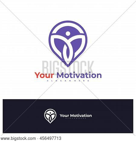 Point People Logo Design Vector Template, Initial M With People Logo Concepts Illustration.