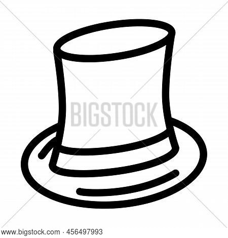 Cylinder Hat Line Icon Vector. Cylinder Hat Sign. Isolated Contour Symbol Black Illustration