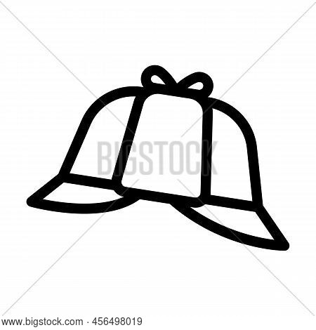 Deer Hunter Hat Line Icon Vector. Deer Hunter Hat Sign. Isolated Contour Symbol Black Illustration