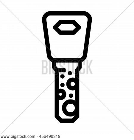Dimple Key Line Icon Vector. Dimple Key Sign. Isolated Contour Symbol Black Illustration