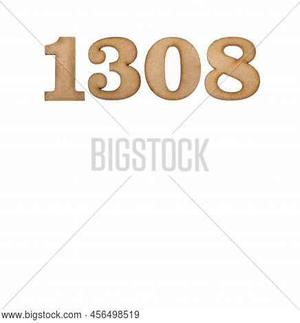 Number 1308 - Piece Of Wood Isolated On White Background