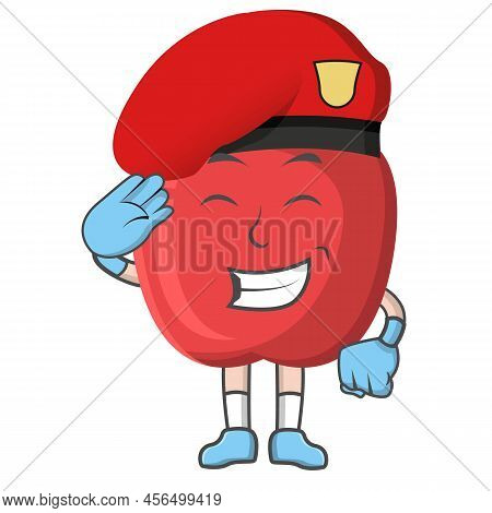 Character Cartoon Of Apple As A Special Force , Character Design
