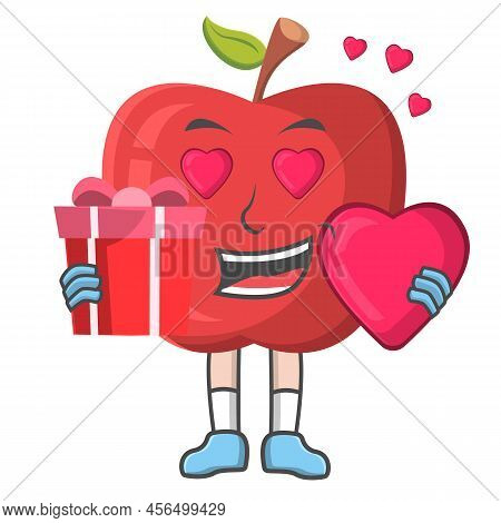Apple Character Falling In Love , Character Design