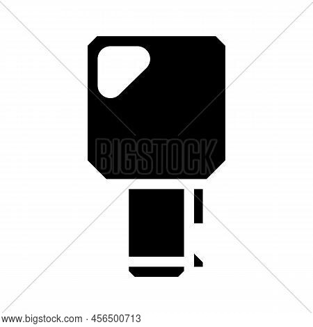 Key For Twist Lock Glyph Icon Vector. Key For Twist Lock Sign. Isolated Symbol Illustration