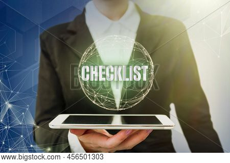 Text Showing Inspiration Checklist. Business Approach List Down Of The Detailed Activity As Guide Of