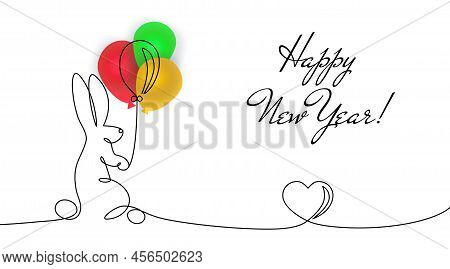 2023 Year Of Rabbit Happy Chinese New Year Zodiac Symbol Festive Greeting Card Vector Illustration I