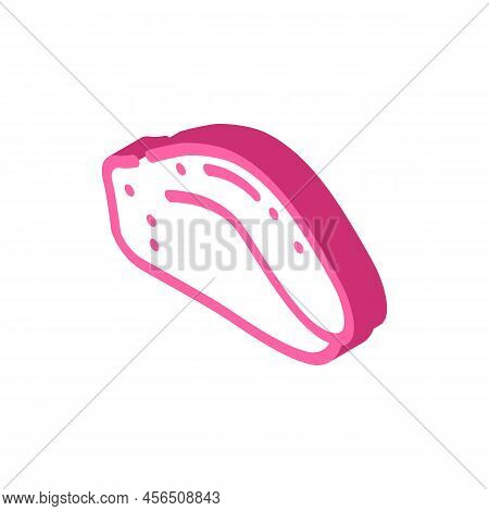 Broiler Liver Isometric Icon Vector. Broiler Liver Sign. Isolated Symbol Illustration