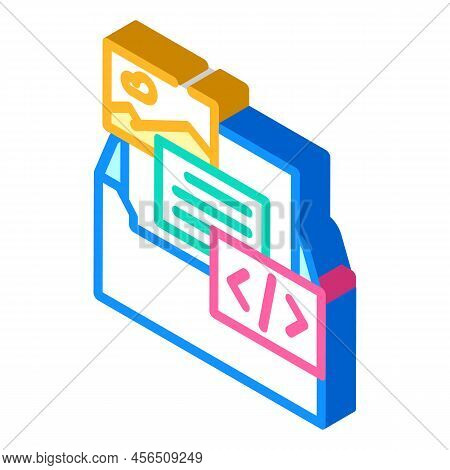 Custom Email Template Design Isometric Icon Vector. Custom Email Template Design Sign. Isolated Symb
