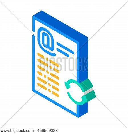 Email List Cleaning Isometric Icon Vector. Email List Cleaning Sign. Isolated Symbol Illustration