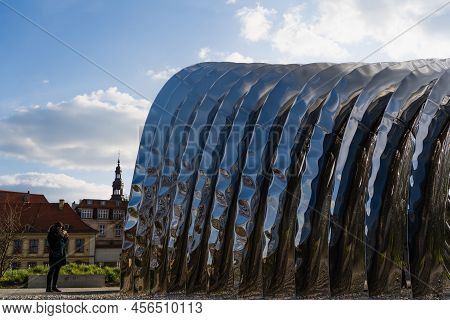 Wroclaw, Poland - April 18, 2022: Nawa Sculpture At Daytime On Urban Street