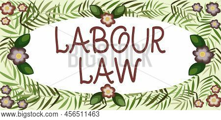 Conceptual Display Labour Law. Word Written On Rules Implemented By The State Between Employers And 