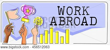 Handwriting Text Work Abroad. Word For Immersed In A Foreign Work Environment Job Overseas Non Local