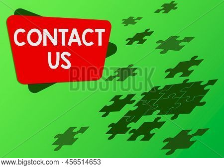 Conceptual Caption Contact Us. Concept Meaning Group Of Person That Rendering Costumer Service Throu